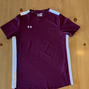 Under Armour Burgundy and White Sports Tee